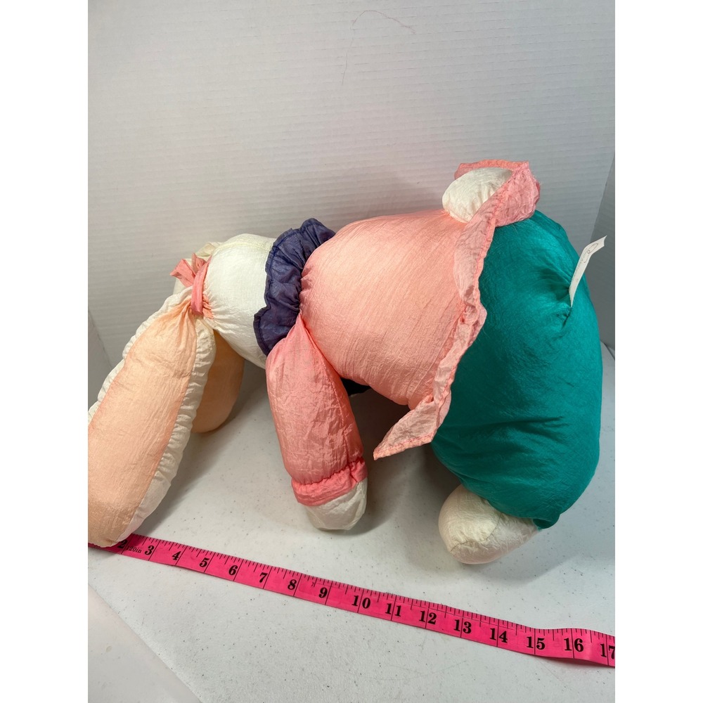 Vintage Department 56 Plush Bunny Rabbit Large Pastel Crinkle Fabric Decor 17in - Picture 4 of 6
